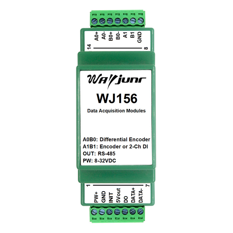 光柵尺磁柵尺編碼器流量計水電表單端或差分脈沖信號轉(zhuǎn)RS485模塊 WJ156